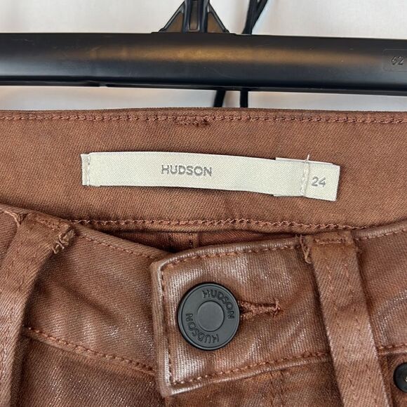 Hudson Jeans Barbara High-Waist BootCut Jeans -Coated Tortoise- Size 24 - Picture 6 of 13